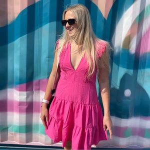 Hot pink short sundress